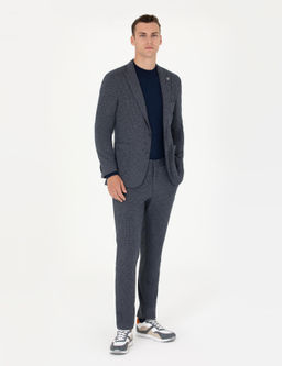 Lacivert Ekstra Slim Fit Spor Tak_m Elbise