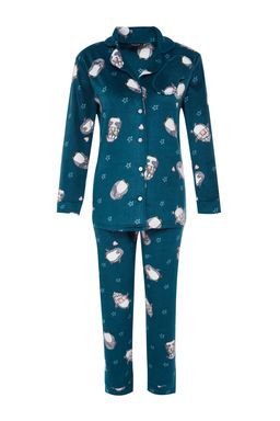 Trendyolmilla Petrol Penguen Desenli Polar K?sl?k Orme Pijama Tak?m? THMAW22PT0356 фото 7
