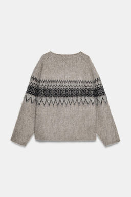 JACQUARD KNIT JUMPER WITH BRUSHED EFFECT - Zara фото 7