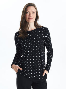 Bisiklet Yaka Desenli Kad?n Bluz