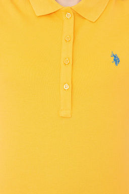 Женская желтая базовая футболка с воротником-поло Неожиданная скидка в корзине - U.s. polo assn фото 6