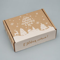 Коробка сборная Снежный город, бурый, 27 х 21 х 9 см - Дарите счастье фото 3