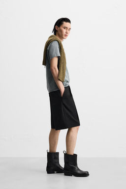 TEXTURED BERMUDA SHORTS WITH PLEATS - Zara фото 4