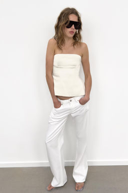 TOP PALABRA DE HONOR PEPLUM / Blanco roto