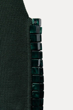 ASYMMETRIC KNIT TOP WITH CUT-OUT DETAIL AND BEADS - Zara фото 6