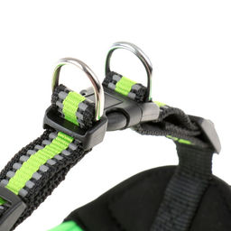 Шлейка супермягкая со светоотражающей прошивкой, обхват 62-69 см, зеленая - Пижон фото 6