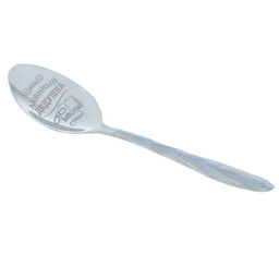 Цена за 2 шт. Ложка чайная с гравировкой Любимый дедушка, в подарочной коробке, 3?14 см