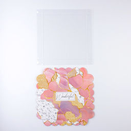 Цена за 5 шт. Коробка для печенья, кондитерская упаковка с пластиковой крышкой, Камень, 21?21?3 см