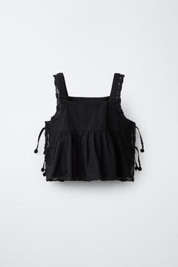 TOP JARETAS BORDADOS / Negro - Zara фото 2