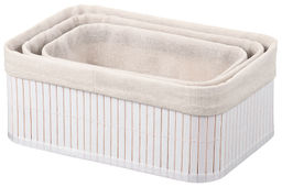 Набор 3 корзин 1 корзина 30,5*20,5*12 см, 1 корзина 27,5*17,5*10 см, 1 корзина 24,5*14,5*8 см, белый - Elan gallery фото 4