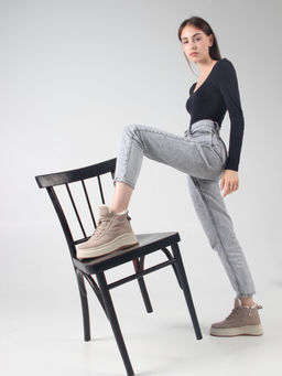 Ботинки 260.windybe. каменный замш/Шерсть