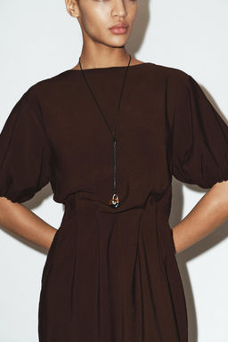HALTER EYELET MIDI DRESS - Zara фото 17