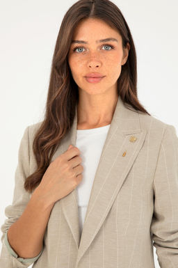 Куртка U.S. Polo Assn хлопок с льном хаки  фото 2