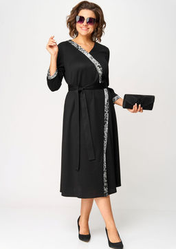 Платье EVA GRANT 7220Н черный + серый