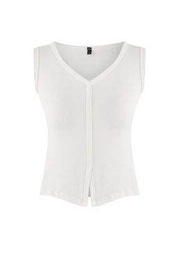 Kahverengi 2li Tak?m Fitted/Vucuda Oturan V Yaka Dugmeli Premium Yumusak Orme Bluz TWOSS26BZ00173 - Trendyolmilla фото 9