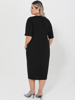 Платье 0445-1 черный нюд