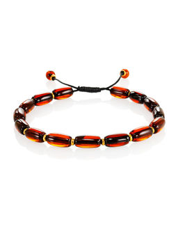 Браслет из натурального коньячного янтаря Шамбала