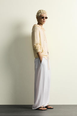 PANTAL?N FLUIDO RELAXED FIT / Blanco - Zara фото 4