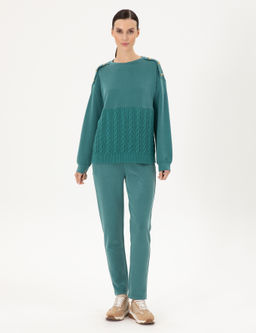 Koyu Ye_il Regular Fit Modal Kuma_ Sweatshirt - Pierre cardin фото 4