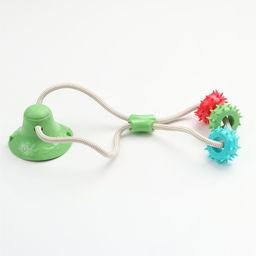 Игрушка для собак Кольца с шипами на присоске, 40 см, зелёная/голубая/красная - Пижон фото 4