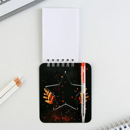 Подарочный набор, блокнот 9?10.4 см и мини-ручка С 23 Февраля. Классика - Artfox фото 6