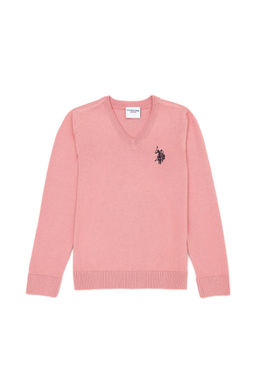 U. S. Polo Assn Базовый свитер с v-образным вырезом для девочек Powder