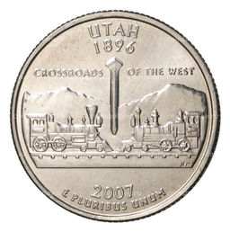 Монета 25 центов (1/4 доллара) 2007 года D США Штаты и территории  Юта
