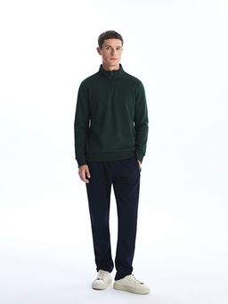 Dik Yaka Uzun Kollu Erkek Kal?n Sweatshirt