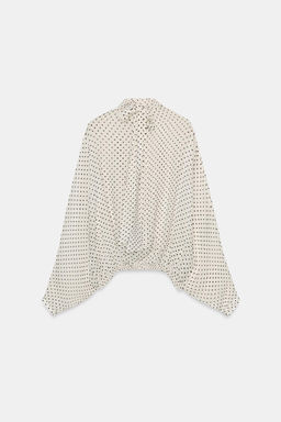 BLUSA LUNARES ZW COLLECTION / Blanco / Negro - Zara фото 8