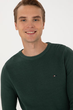 Erkek Slim Fit Bisiklet Yaka Koyu Ye_il Basic Kazak - U.s. polo assn фото 2