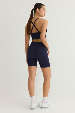 TRENDYOLMILLA Siyah-Lacivert 2li Paket Seamless/Dikissiz Orme Spor Sort/K?sa Tayt THMSS25TY00002 фото 6