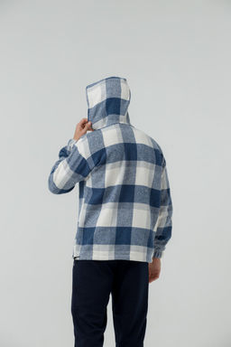 УТЕПЛЕННАЯ Толстовка клетка унисекс, т.синий - Knitka wear фото 6