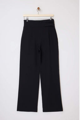 Siyah Kemer Cut Out Detayl? Wide Leg/Genis Paca Kumas Pantolon TWOSS26PL00008 - Trendyolmilla фото 2