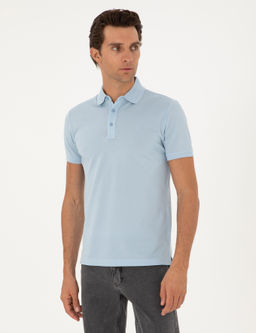 Голубая базовая футболка узкого кроя