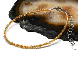 Браслет из циркона шарик граненый 2мм цвет песочный, 19см