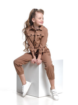 Комбинезон для девочки UD 7474 св.коричневый - Mini maxi фото 2
