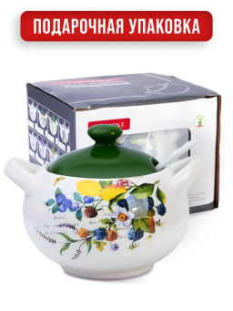 60150 Сахарница с крышкой 375мл с ложкой 3пр Лесные ягоды с лимонами доломит LR (х36) - Mayer&boch фото 10