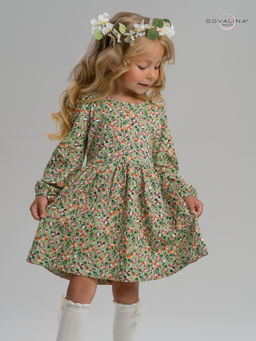 Платье Моана цветочки на хаки - Sovalina фото 12