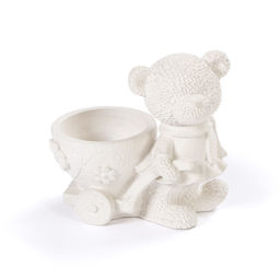 Заготовка для декорирования Love2art ТА-10 Кашпо гипс 10 х 10 х 6 см 1 шт Медведица с тележкой