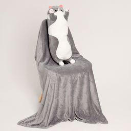 Мягкая игрушка Котик с пледом, 65 см, цвет серый - Simaland фото 4