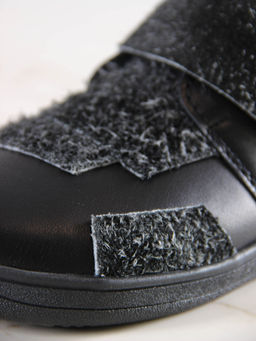 Босоногие ботинки 206.NATAbl.Черная кожа+черный джангл/Мех