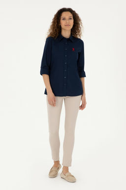 Женщина темно -синий длинное рубаш - U.s. polo assn фото 4