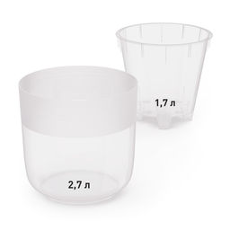 Кашпо для цветов со вставкой «Линель», 2.7 л, d=16 см, h=16 см, прозрачное