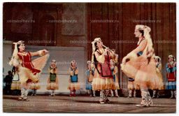 Открытка По Татарии Государственный ансамбль песни и танца Татарской АССР. Сцена из постановки Посиделки.