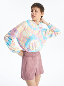 Batik Desenli Uzun Kollu Oversize Kad?n Hoodie