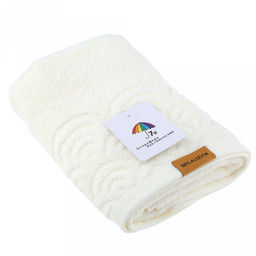 Полотенце махровое "Волна" 34х75см, хлопок 100%, молочный (Китай)