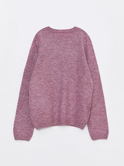 Bisiklet Yaka Desenli Uzun Kollu K?z ?ocuk Triko Kazak - Waikiki фото 2