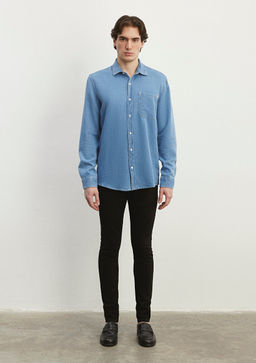 Denim Gomlek - Mavi фото 2