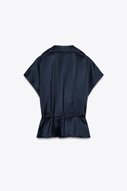 SATIN SHIRT WITH BELT - Zara фото 8