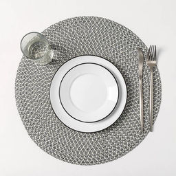 Набор салфеток сервировочных на стол Доляна Рэй, 4 шт, d=38 см, цвет серый